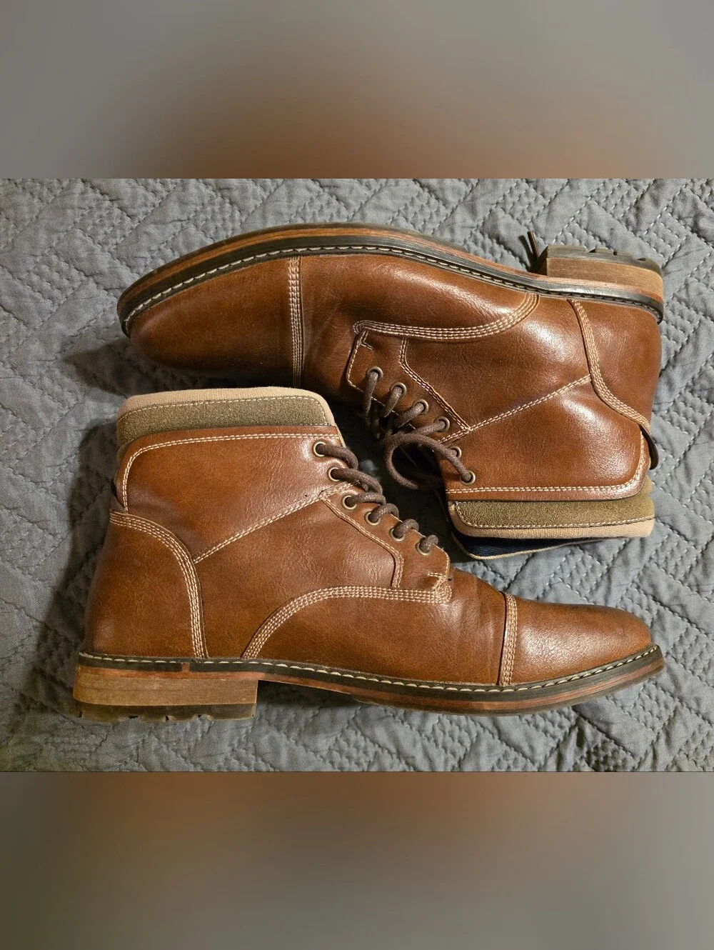 Men's Brown Leather Lace-Up Boots